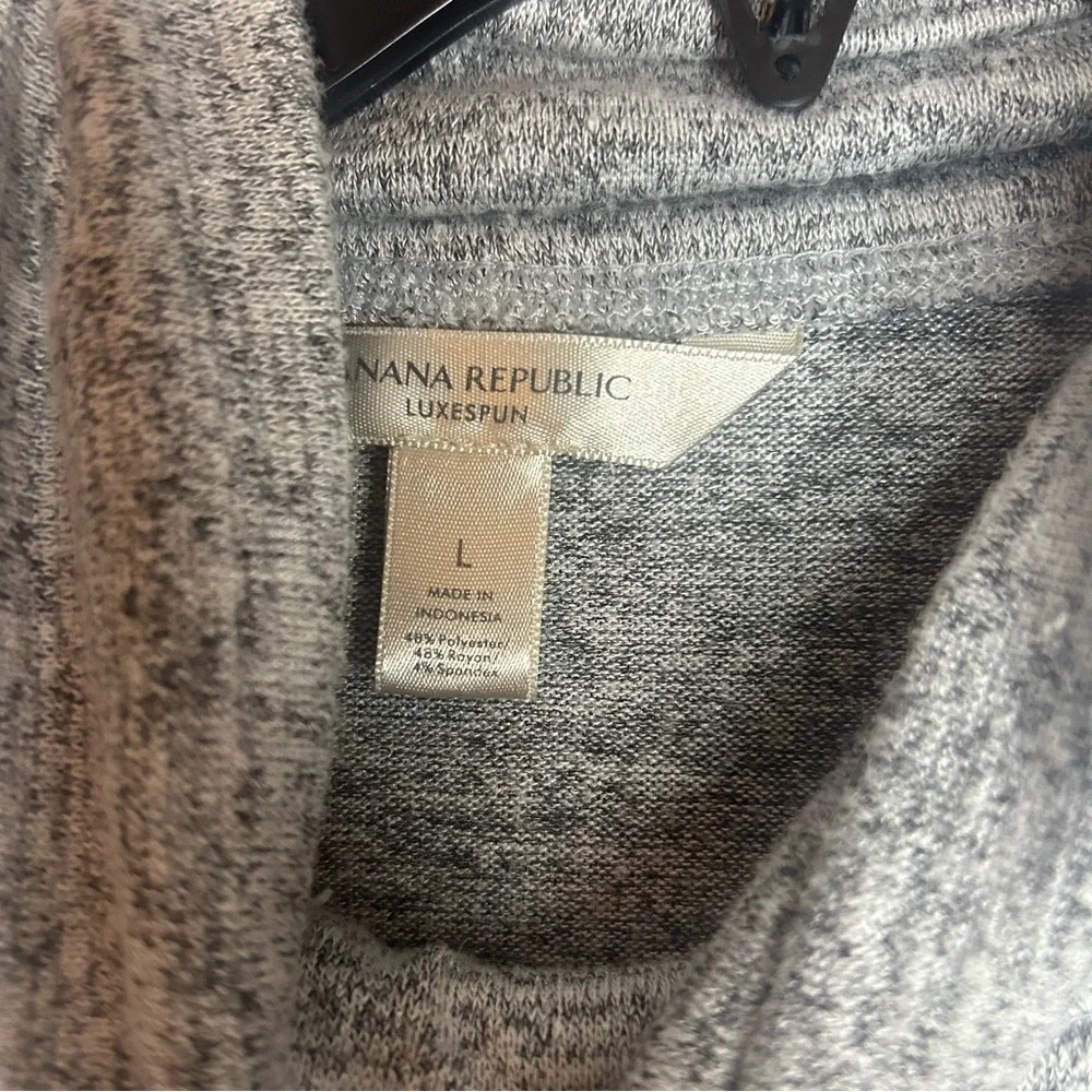 Banana Republic luxspin cozy pullover shirt turtleneck space dyed gray large - Picture 5 of 7
